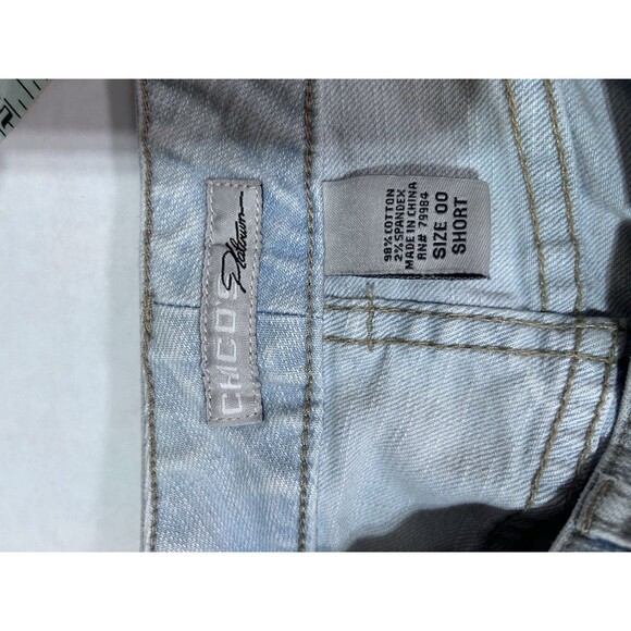 Chico's Platinum Denim Light Wash  Straight Leg Jeans  Women's Size 00 Short - Picture 5 of 6